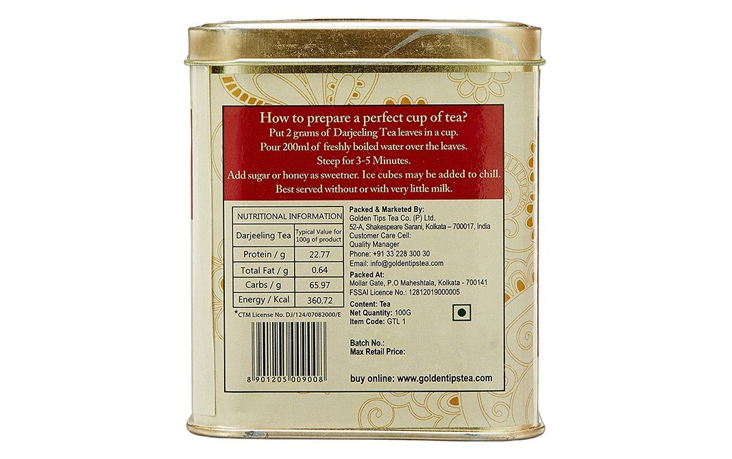 Golden Tips Darjeeling Tea    Tin  100 grams